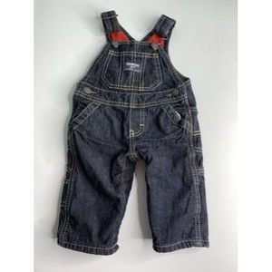 Osh Kosh Vestbak Size 3 Month Red Fleece Lined Overalls Baby Oshkosh Dark Blue